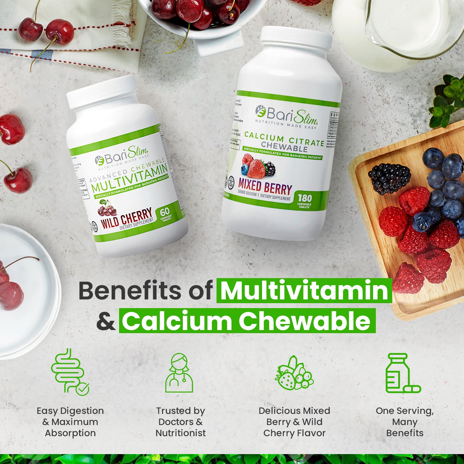 Advanced Multivitamin and Calcium Citrate Combo (Wild Cherry & Mixed Berry)
