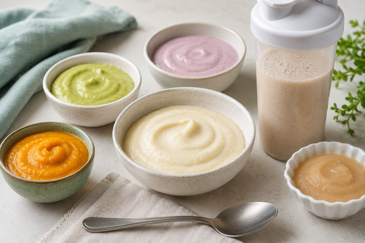 An assortment of different bariatric puree diet options
