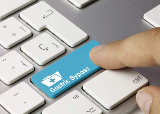  Gastric Bypass - Inscription on Blue Keyboard Key.