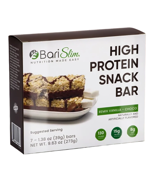 High Protein Snack Bar for Bariatric Patients - Nutrient Rich Snack for Post-Surgery Wellness - Remix Vanilla Choco Bar