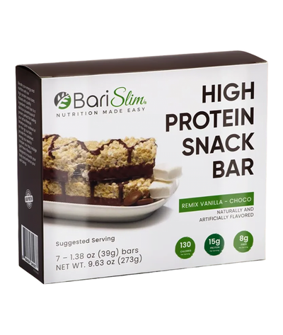 High Protein Snack Bar for Bariatric Patients - Nutrient Rich Snack for Post-Surgery Wellness - Remix Vanilla Choco Bar