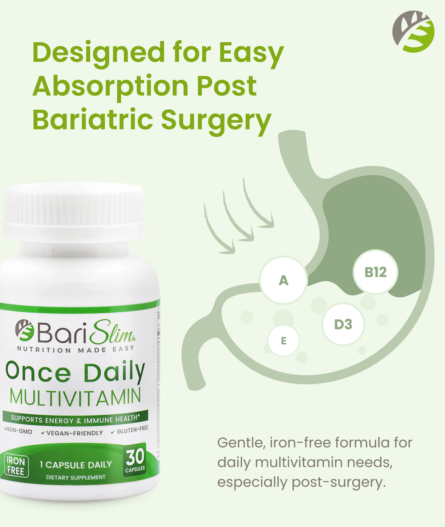 Once Daily Bariatric Multivitamin - Iron Free - 30 Capsules