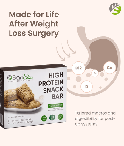 High Protein Snack Bar for Bariatric Patients - Nutrient Rich Snack for Post-Surgery Wellness - Fluffy Nutter
