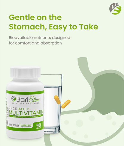 Once Daily Bariatric Multivitamin - 18mg of Iron - 90 Capsules