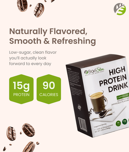 High Protein Shake - Delicious & Nutritious Meal Replacement Shake - Low Sugar & Carb - Cappucinno
