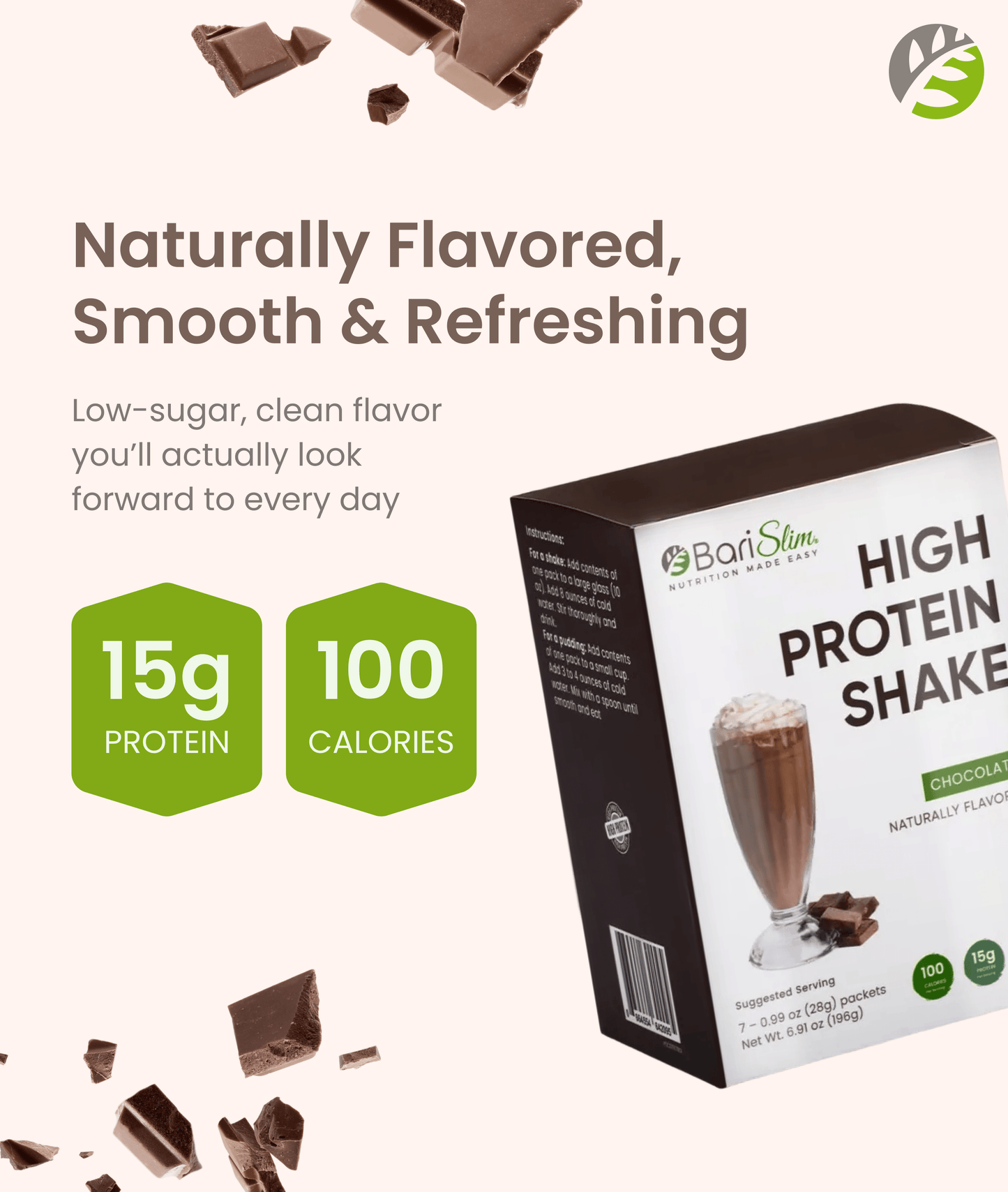 High Protein Shake - Delicious & Nutritious Meal Replacement Shake - Low Sugar & Carb - Chocolate