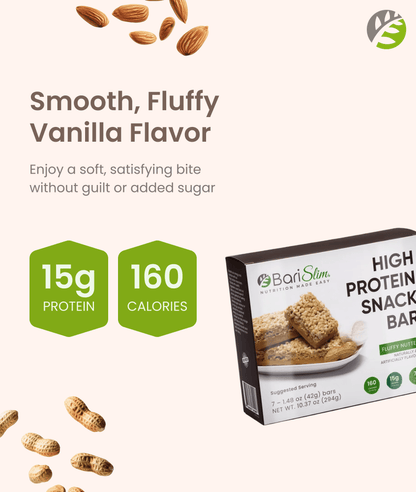 High Protein Snack Bar for Bariatric Patients - Nutrient Rich Snack for Post-Surgery Wellness - Fluffy Nutter