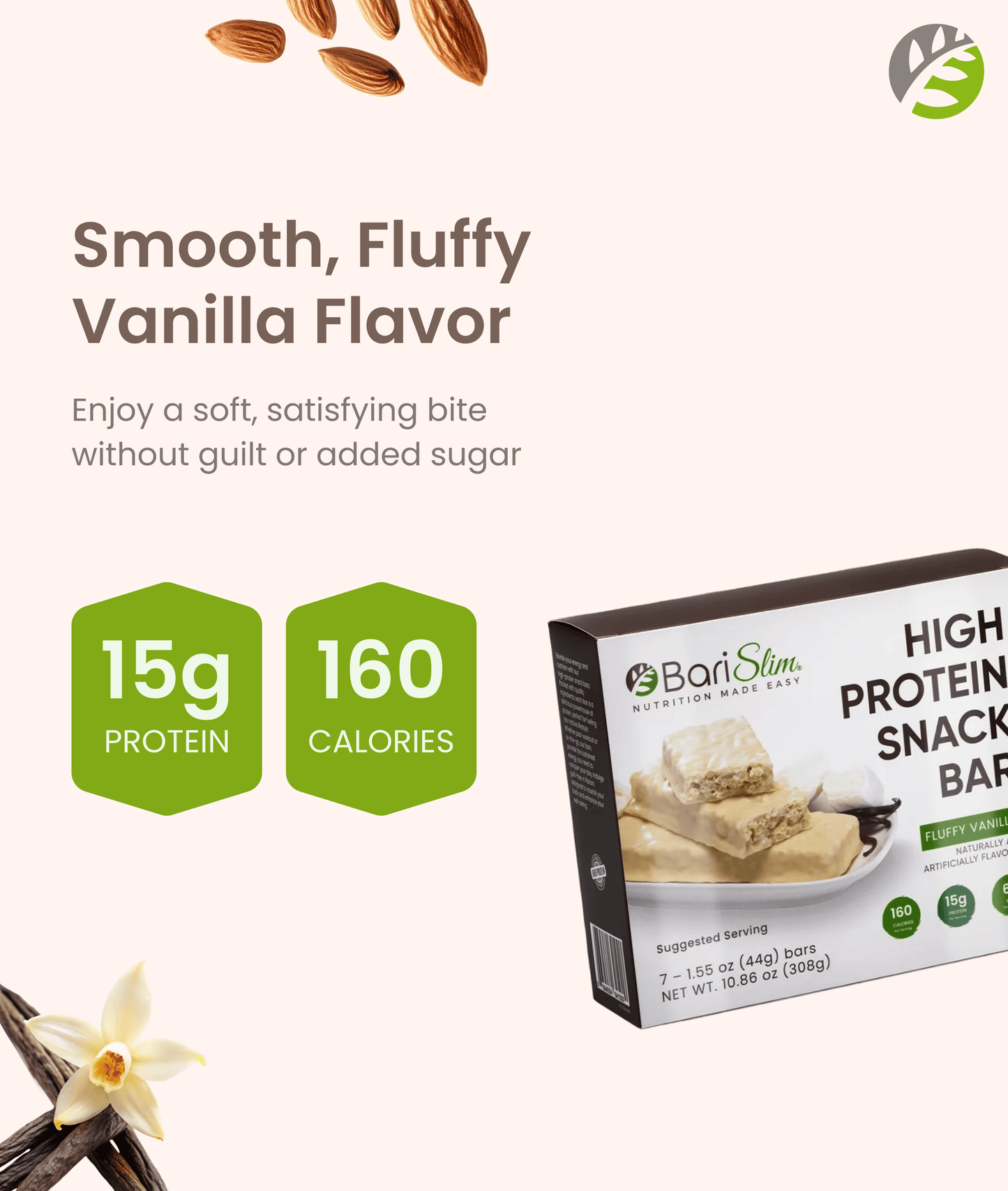 High Protein Snack Bar for Bariatric Patients - Nutrient Rich Snack for Post-Surgery Wellness - Fluffy Vanilla