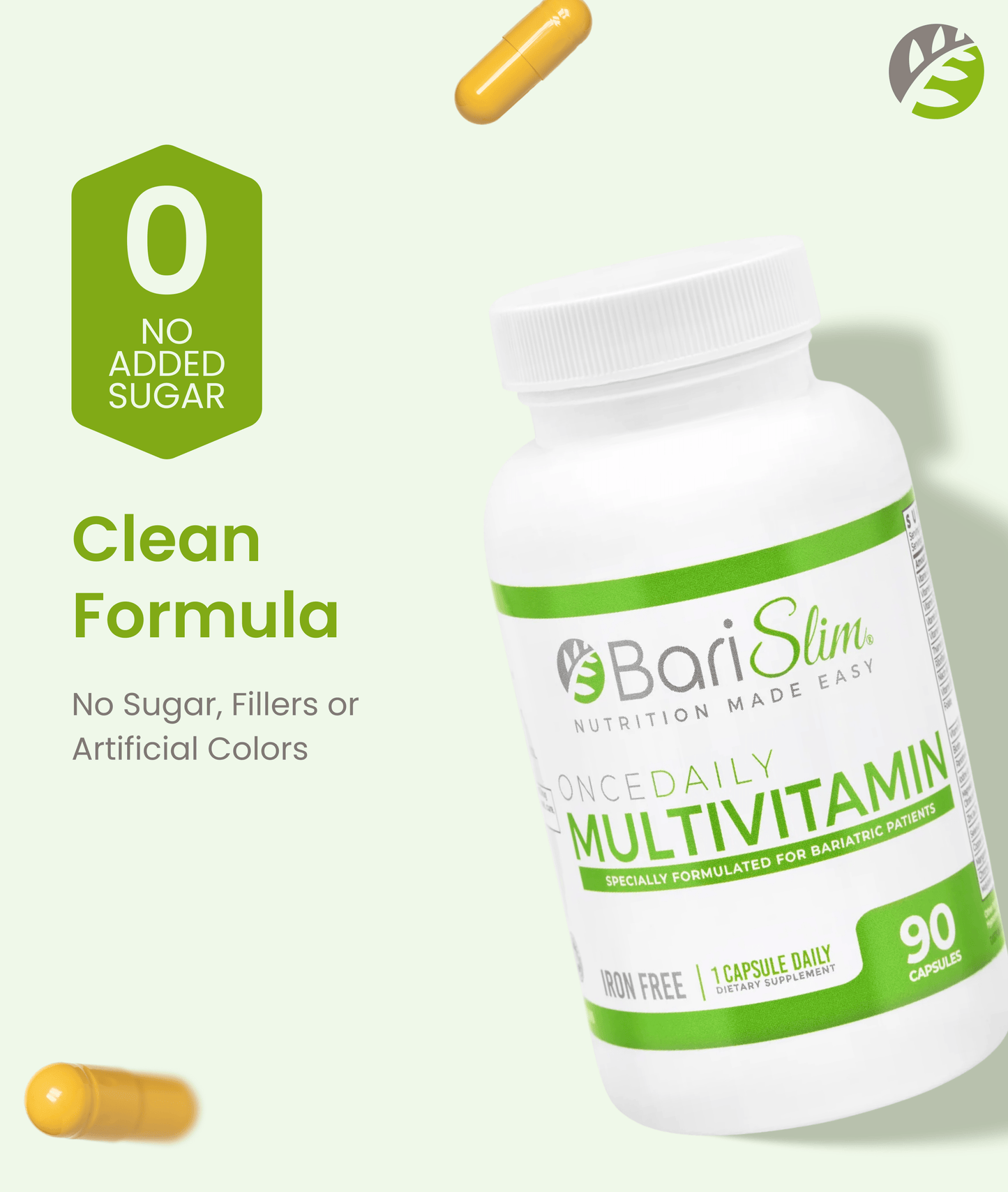 Once Daily Bariatric Multivitamin - Iron Free - 90 Capsules