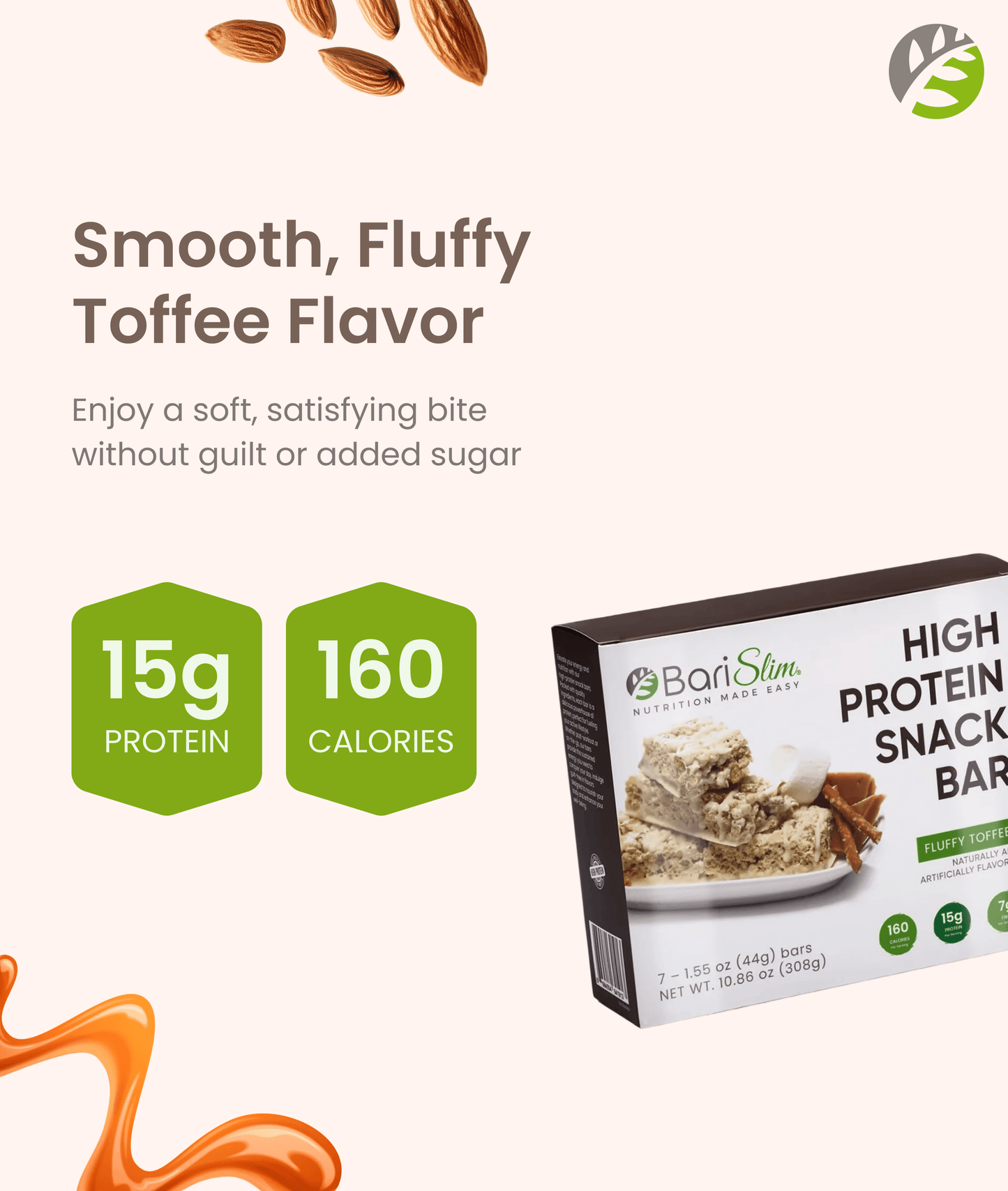 High Protein Snack Bar for Bariatric Patients - Nutrient Rich Snack for Post-Surgery Wellness - Salted Toffee Pretzel