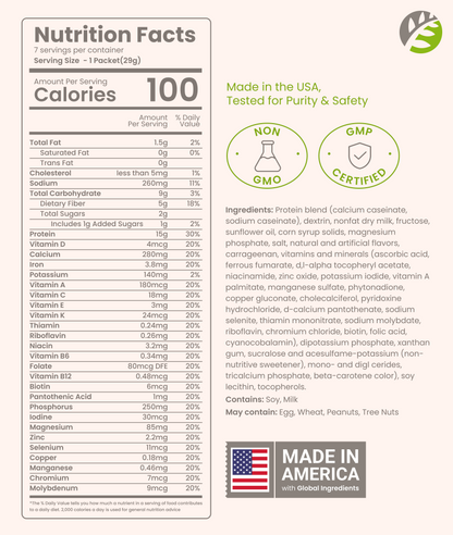 High Protein Shake - Delicious & Nutritious Meal Replacement Shake - Low Sugar & Carb - Vanilla