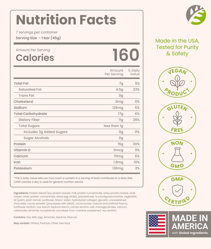 High Protein Snack Bar for Bariatric Patients - Nutrient Rich Snack for Post-Surgery Wellness - Chocolate Crisp