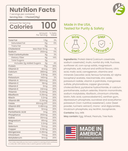 High Protein Shake - Delicious & Nutritious Meal Replacement Shake - Low Sugar & Carb - Strawberry