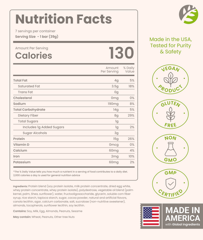 High Protein Snack Bar for Bariatric Patients - Nutrient Rich Snack for Post-Surgery Wellness - Remix Vanilla Choco Bar