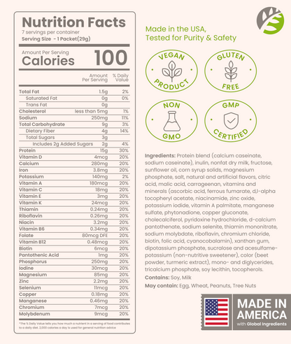 High Protein Shake - Delicious & Nutritious Meal Replacement Shake - Low Sugar & Carb - Strawberry