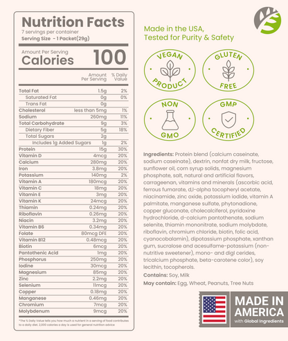 High Protein Shake - Delicious & Nutritious Meal Replacement Shake - Low Sugar & Carb - Vanilla