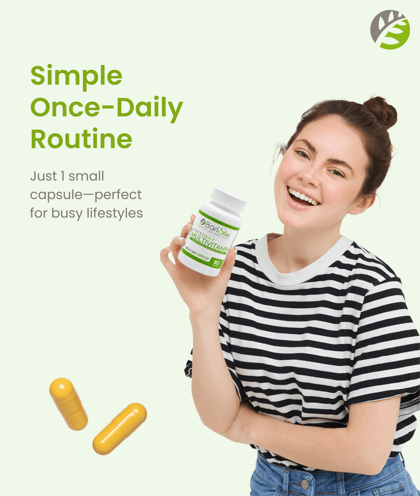 Once Daily Bariatric Multivitamin - 18mg of Iron - 90 Capsules