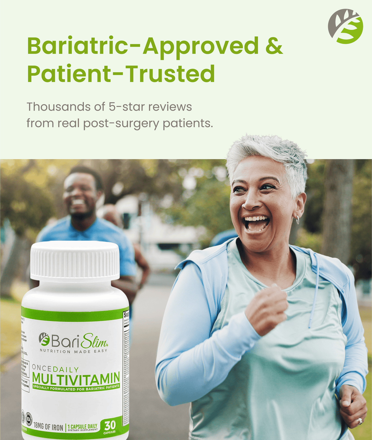 Once Daily Bariatric Multivitamin - 18mg of Iron - 30 Capsules
