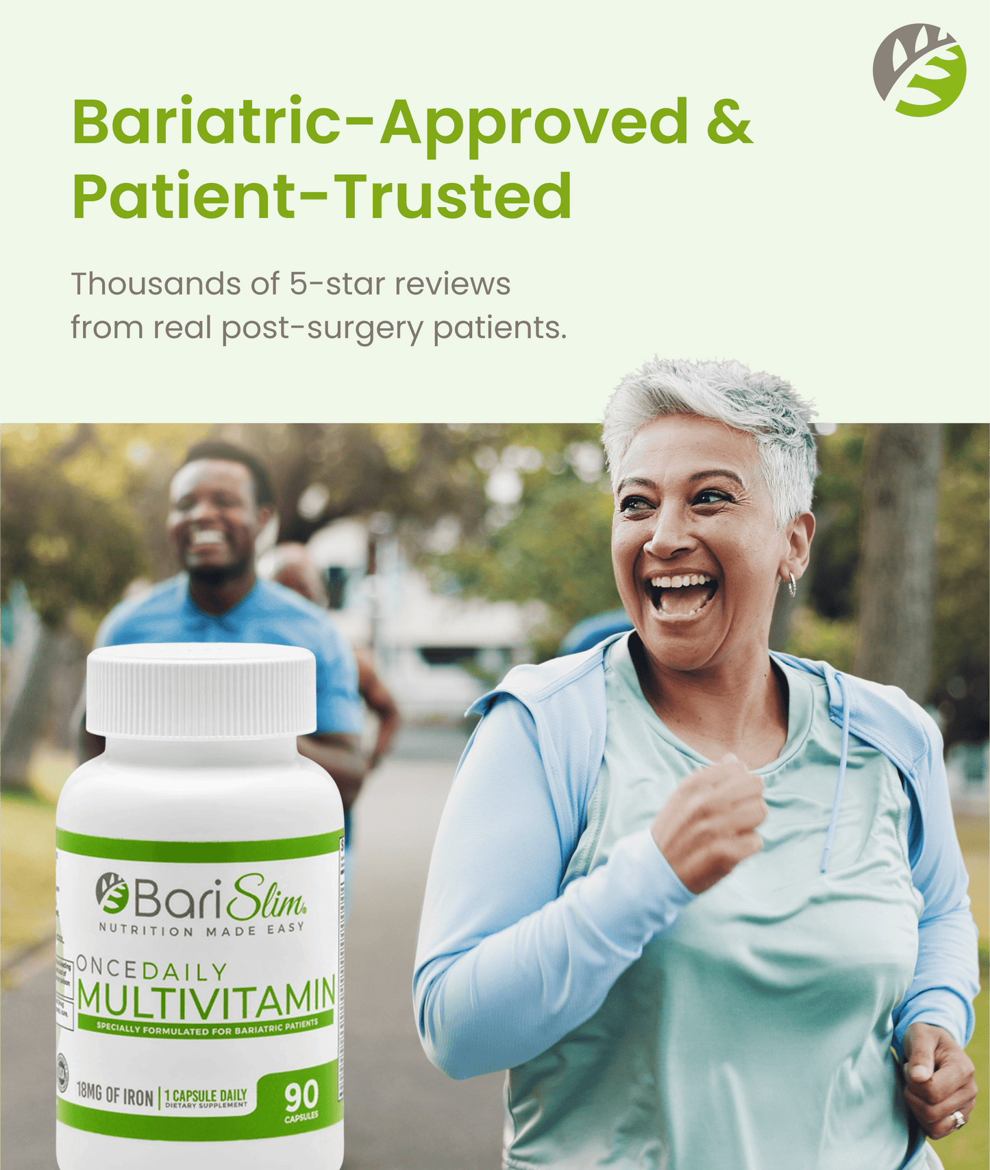 Once Daily Bariatric Multivitamin - 18mg of Iron - 90 Capsules