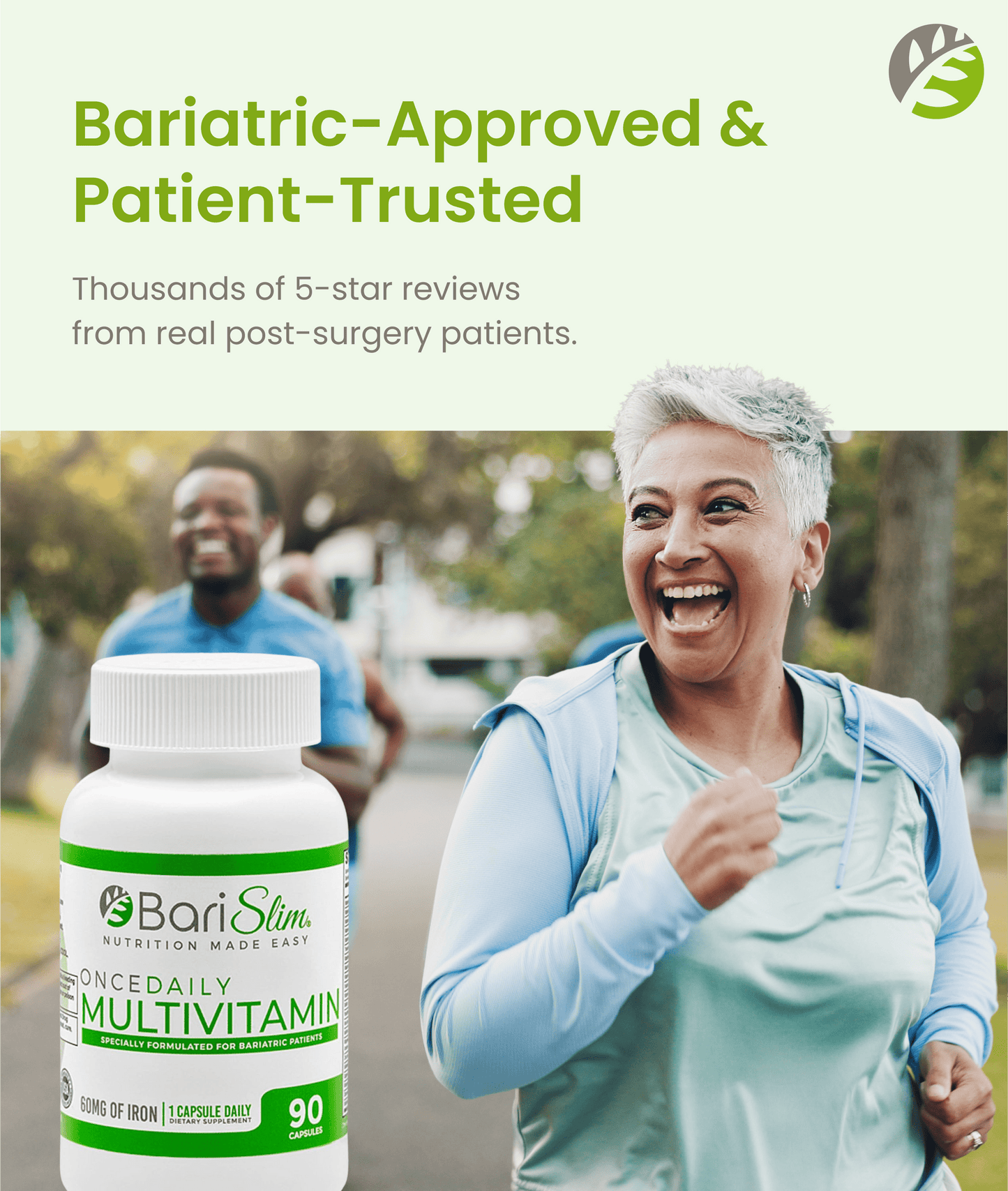 Once Daily Bariatric Multivitamin - 60mg of Iron - 90 Capsules