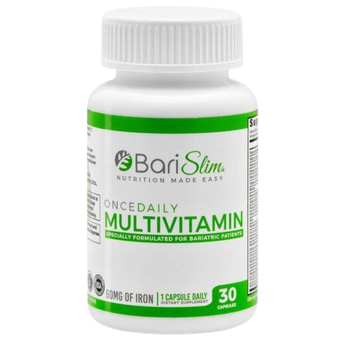 Once Daily Bariatric Multivitamin - 60mg of Iron - 30 Capsules