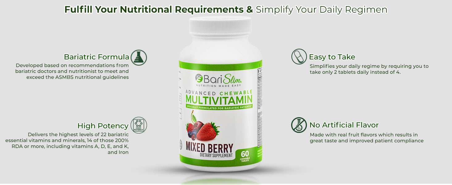 Advanced Chewable Bariatric Multivitamin - Mixed Berry
