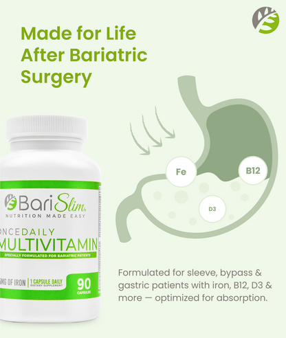Once Daily Bariatric Multivitamin - 45mg of Iron - 90 Capsules