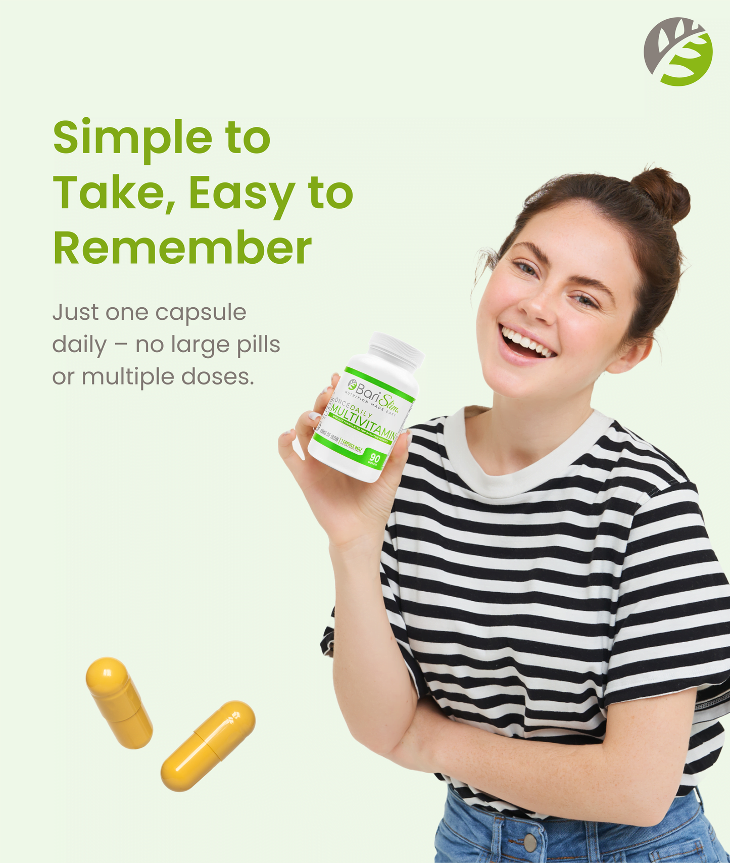Once Daily Bariatric Multivitamin - 45mg of Iron - 90 Capsules