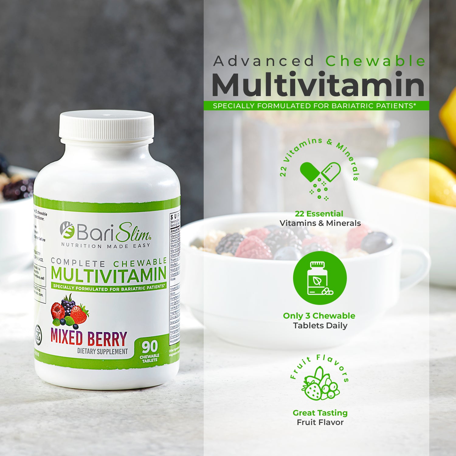 Complete Multivitamin and Calcium Citrate Combo (Mixed Berry)