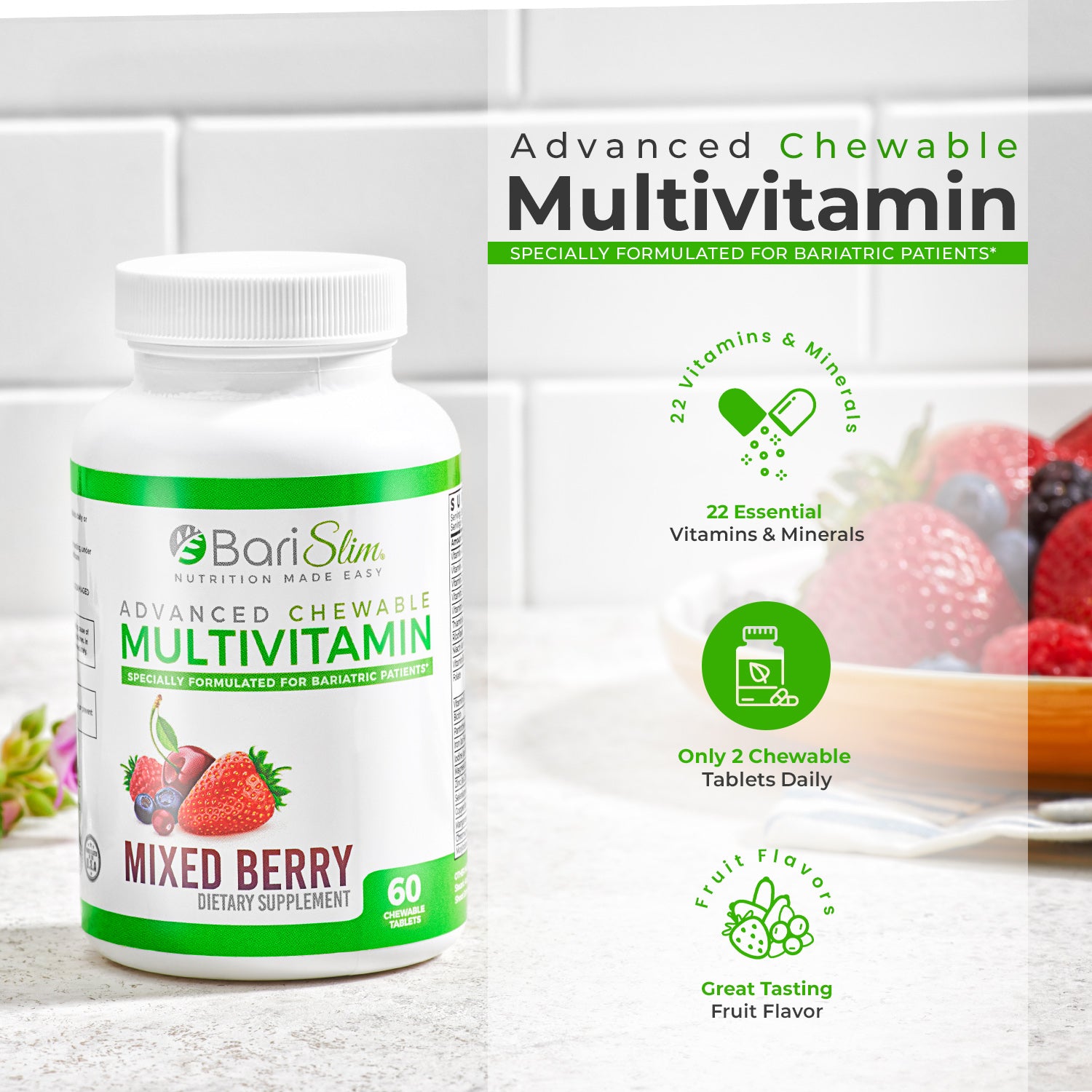 Advanced Multivitamin and Calcium Citrate Combo (Mixed Berry)