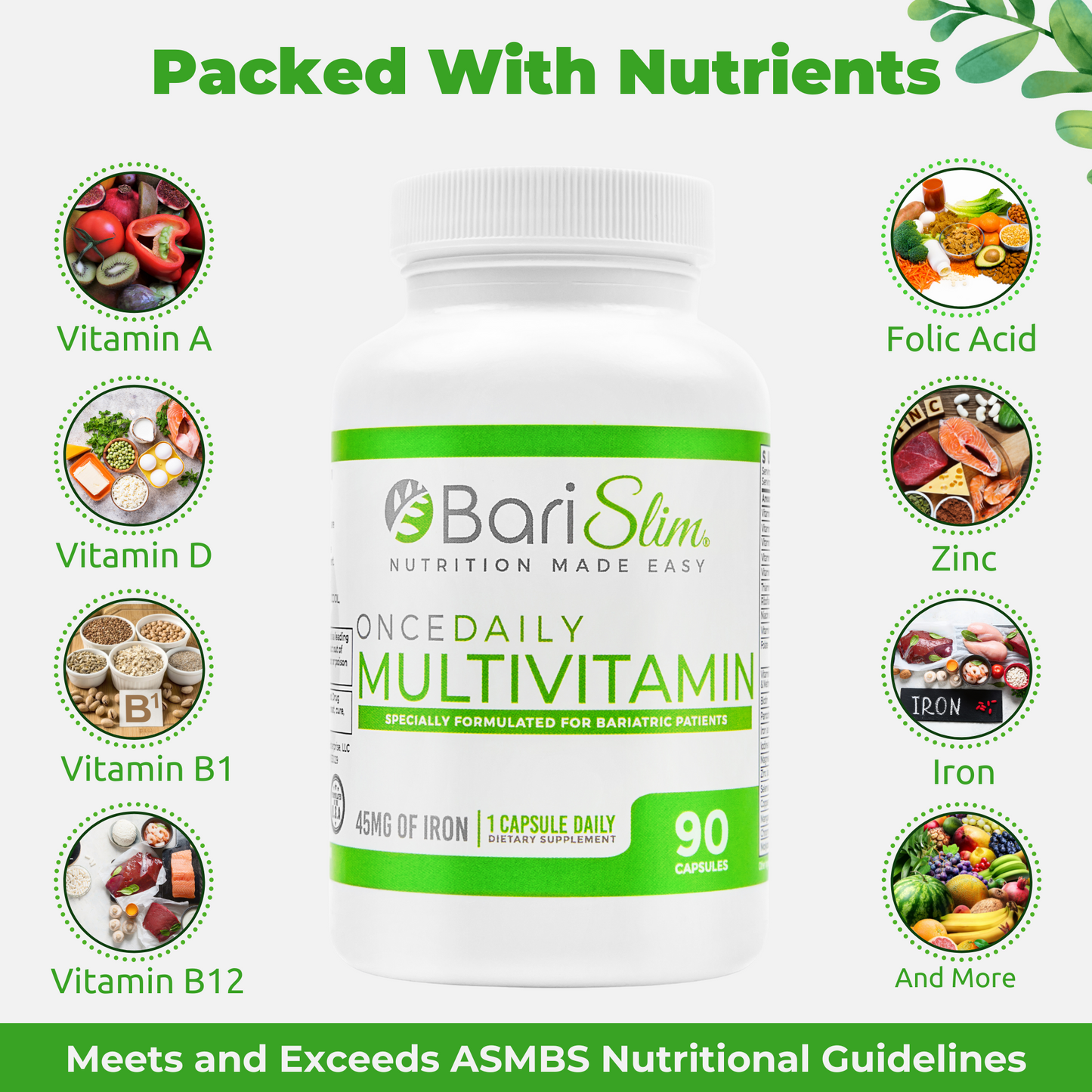 Packed with Nutrients - 90 multivitamin capsules for bariatric patients