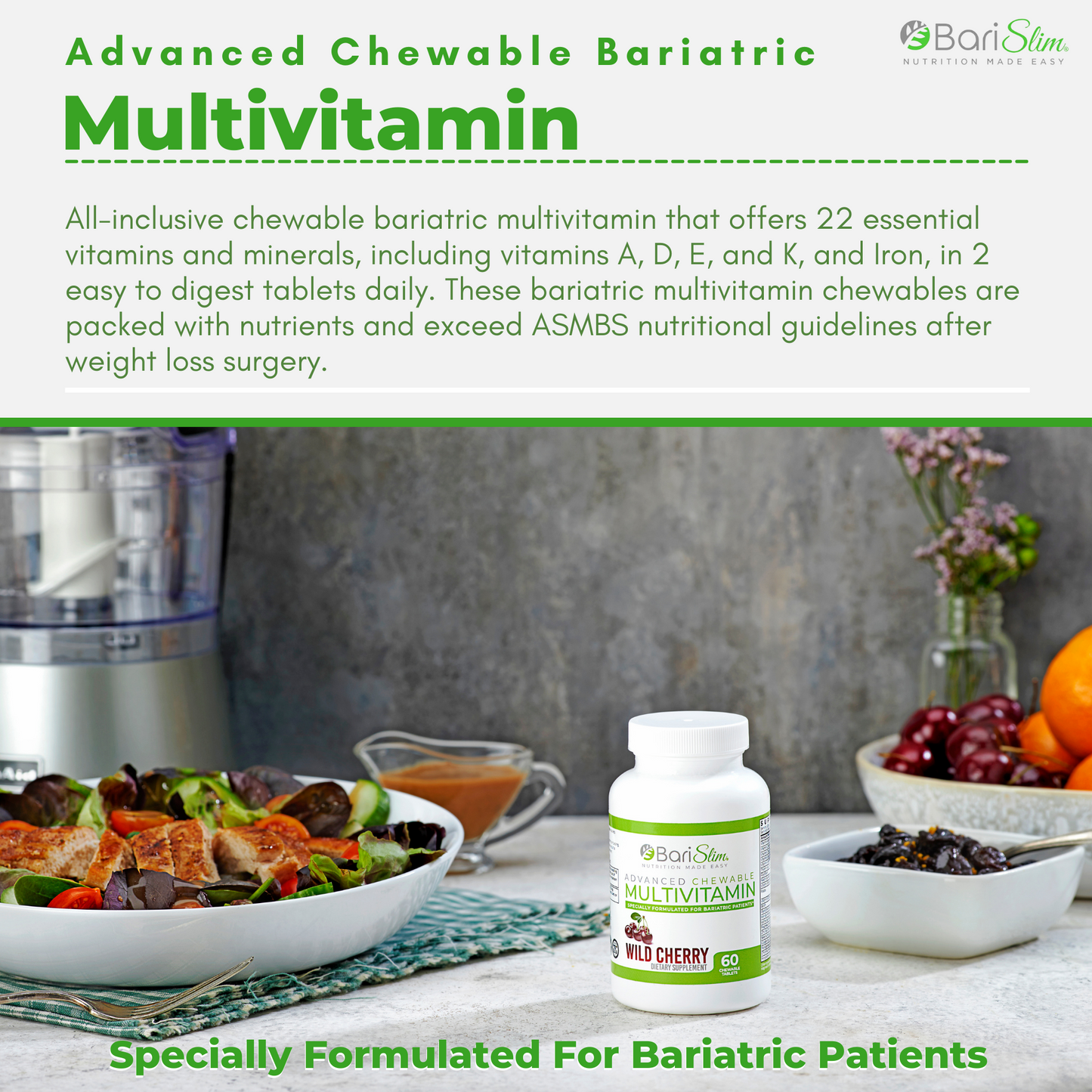 Advanced Chewable Bariatric Multivitamin wild cherry tablets