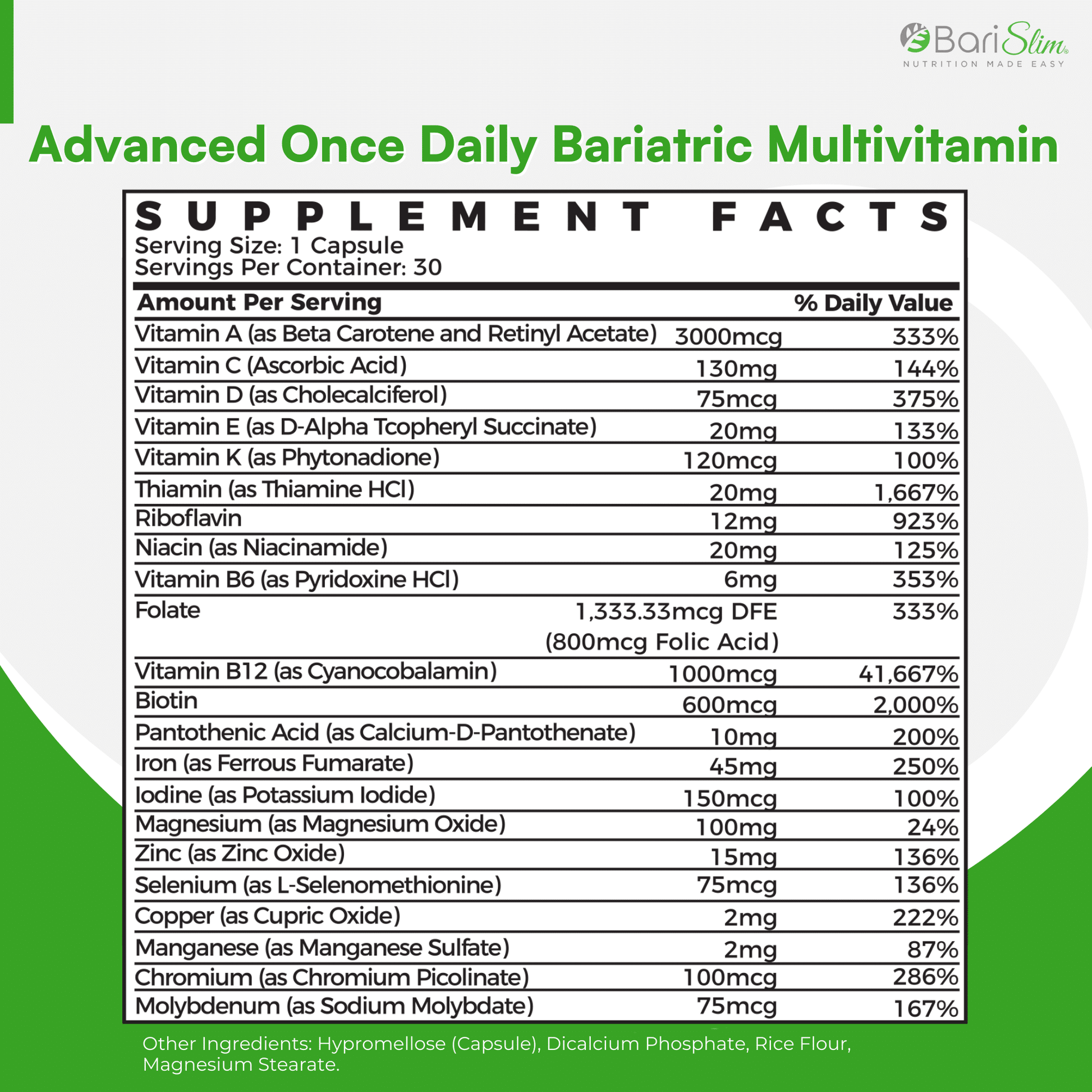 advanced daily multivitamin tablet with 45mg of iron