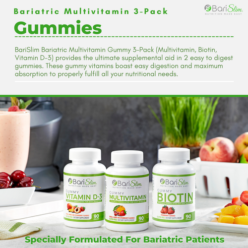 Bariatric Multivitamin Gummy 3-Pack (Multivitamin, Biotin, Vitamin D-3)