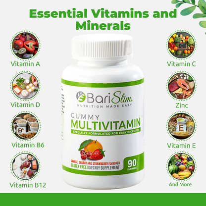 Essential vitamin and minerals - orange, cherry and strawberry flavor