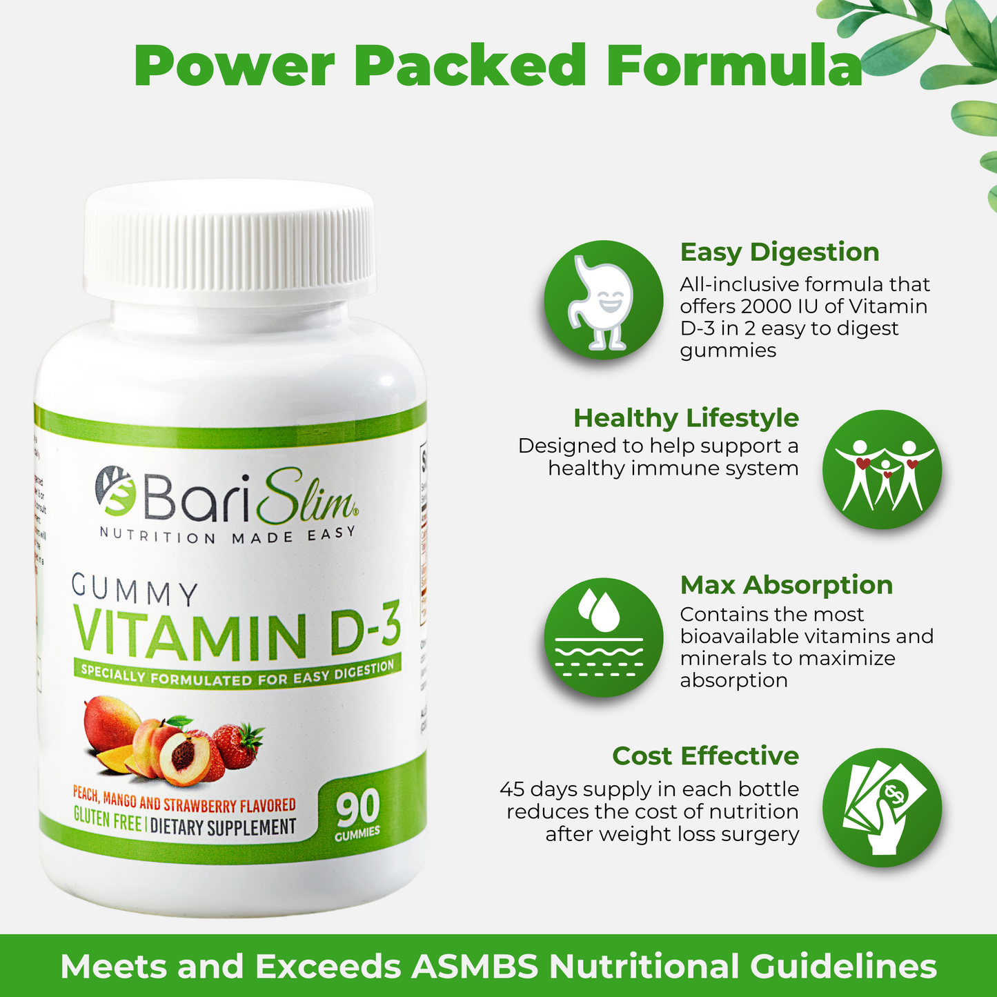 Bariatric vitamin D-3 gummy - 90 gummies pack