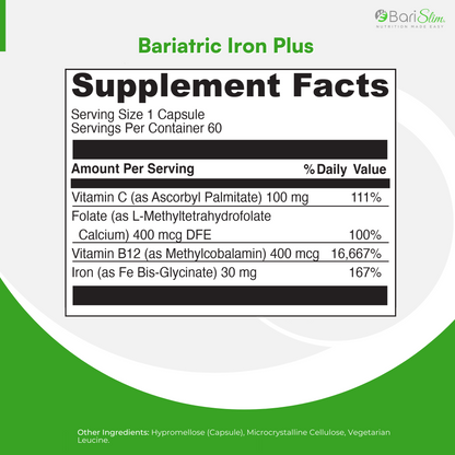 Bariatric iron plus - supplements facts