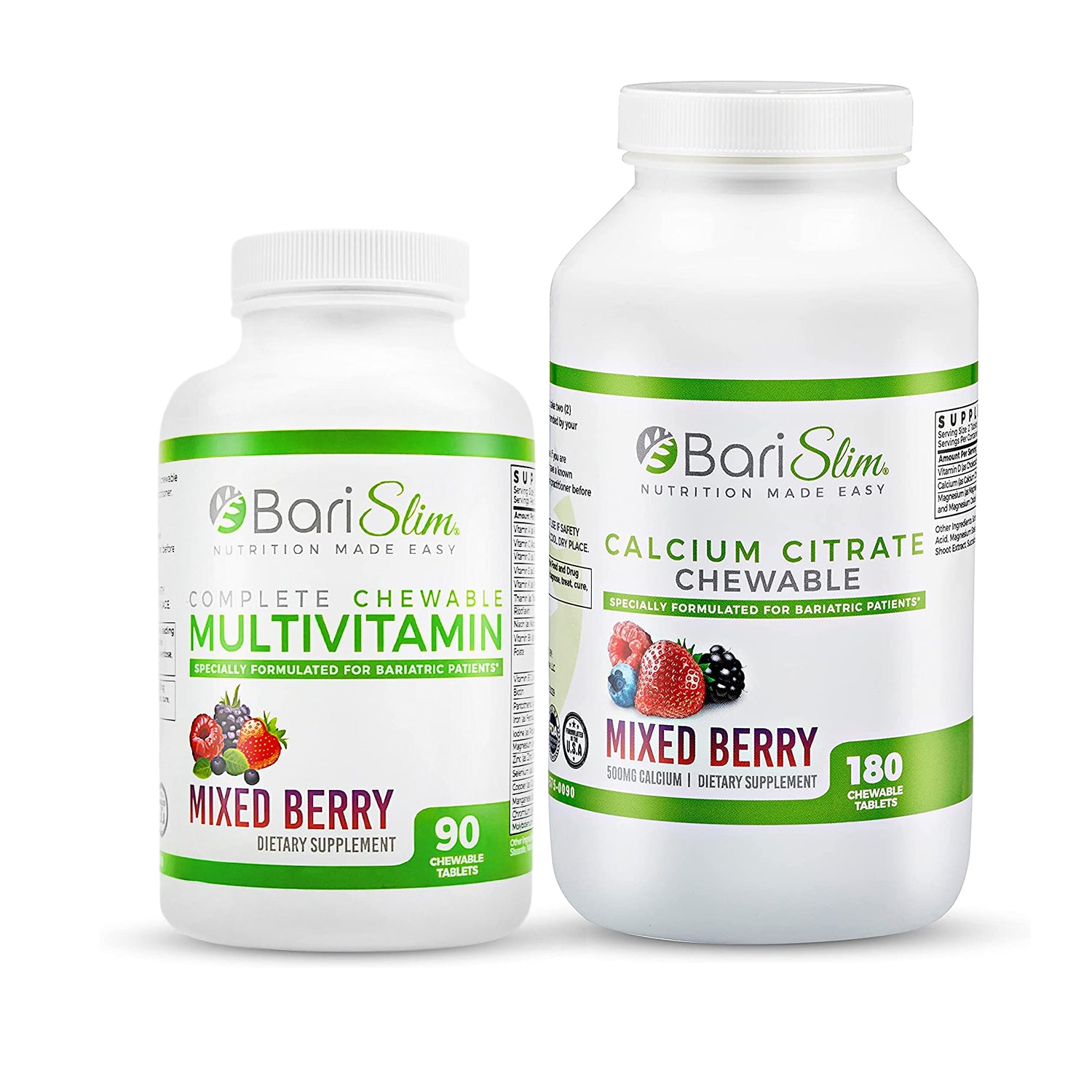 Complete Chewable multivitamin with calcium citrate combo- mixed berry flavor