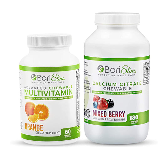 advanced bariatric multivitamin chewable tablet - orange and mixed berry flavor